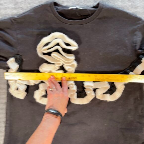 Zara Trafaluc Black White 3D Knit Sweatshirt Size Large MPN 2712281 - Picture 8 of 9